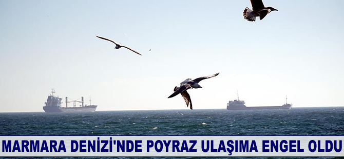 Marmara Denizi'nde poyraz ulaşıma engel oldu