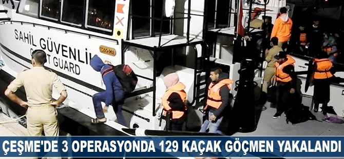 Çeşme'de 3 operasyonda 129 göçmen yakalandı