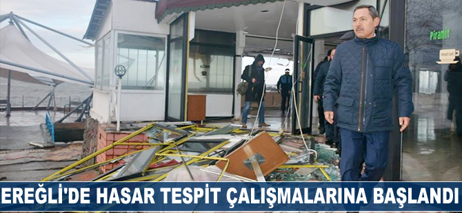 Ereğli'de hasar tespit çalışmalarına başlandı