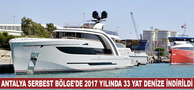 Antalya Serbest Bölge'de 2017 yılında 33 yat denize indirildi