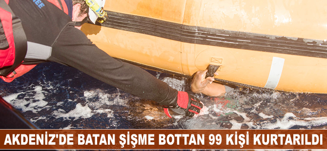 Akdeniz'de batan şişme bottan 99 kişi kurtarıldı