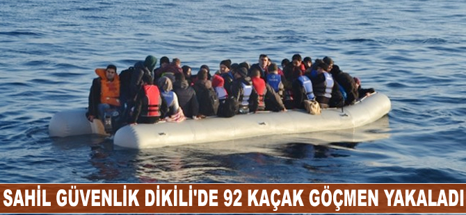 Sahil Güvenlik Dikili'de 92 kaçak göçmen yakaladı