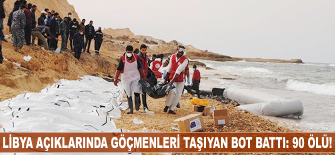 Libya açıklarında göçmenleri taşıyan bot battı!