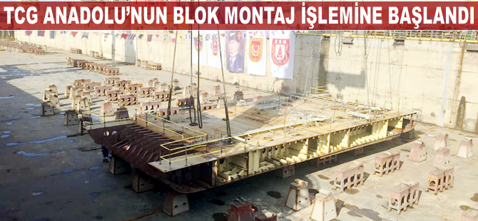 Milli uçak gemisi TCG ANADOLU'nun blok montaj işlemine başlandı