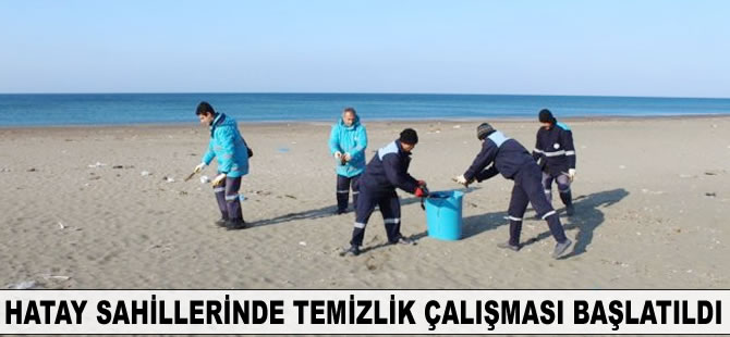 Hatay sahillerinde temizlik çalışması başlatıldı