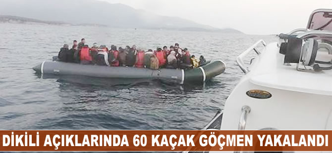 Dikili açıklarında 60 kaçak göçmen yakalandı
