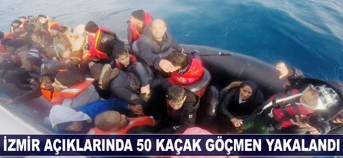 İzmir açıklarında 50 kaçak göçmen yakalandı