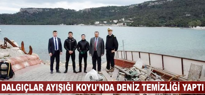 Dalgıçlar Ayışığı Koyu'nda deniz temizliği yaptı