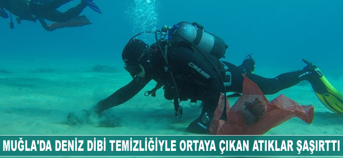 Muğla'da deniz dibi temizliğiyle ortaya çıkan atıklar şaşırttı