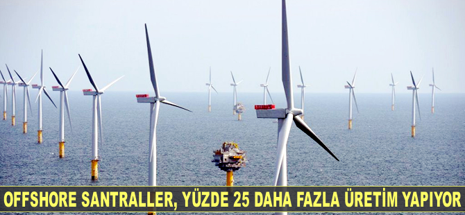 Offshore rüzgar santralleri yüzde 25 daha fazla enerji üretiyor