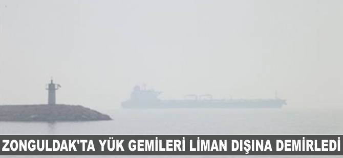 Zonguldak'ta yük gemileri sis nedeniyle liman dışına demirledi