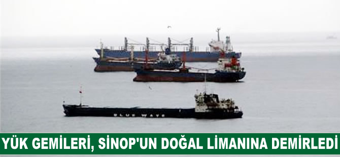 Yük gemileri, Sinop'un doğal limanına demirledi