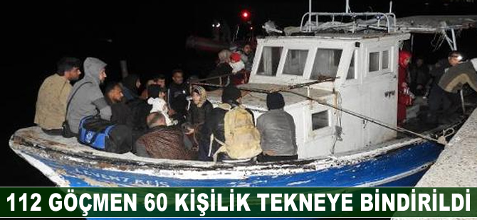 112 göçmen 60 kişilik tekneye bindirildi