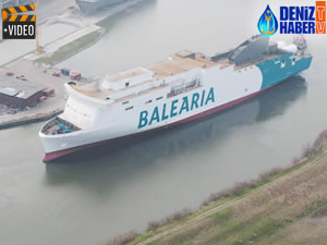 Baleria'nın ilk LNG yakıtlı feribotu suya indirildi