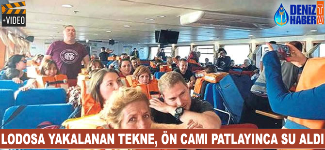 Lodos'a yakalanan tekne, ön camı patlayınca su aldı