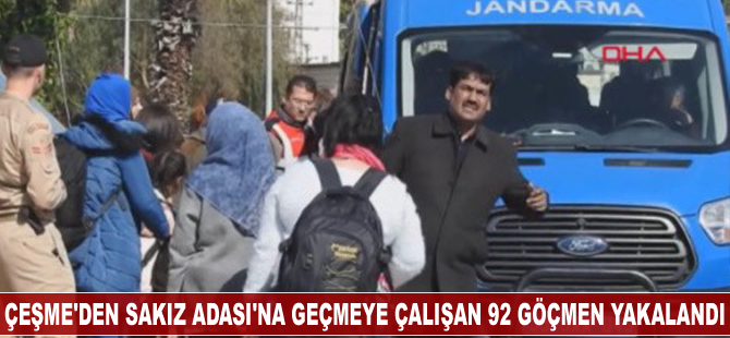 Çeşme'de 92 kaçak göçmen yakalandı