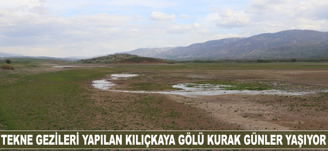 Eskiden tekne gezileri yapılan Kılıçkaya Gölü kurak günler yaşıyor