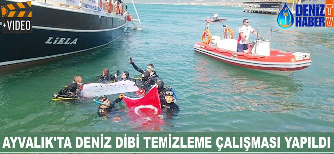 Ayvalık'ta deniz dibi temizleme çalışması yapıldı