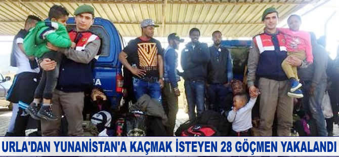 Urla’da 28 kaçak göçmen yakalandı