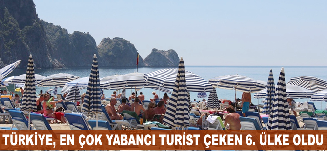 Türkiye, en çok yabancı turist çeken 6. ülke oldu