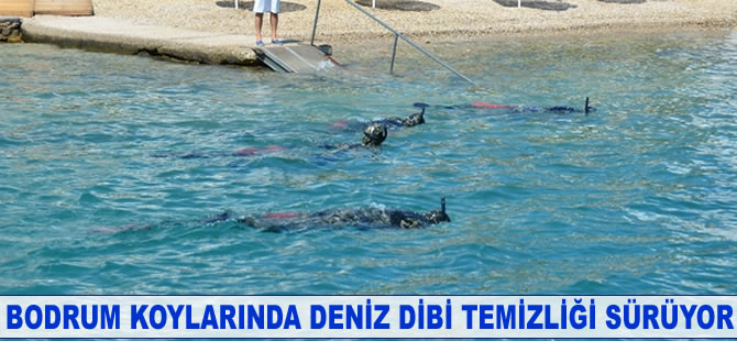 Bodrum koylarında deniz dibi temizliği sürüyor