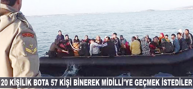 20 kişilik bota 57 kişi binerek Midilli'ye geçmek istediler