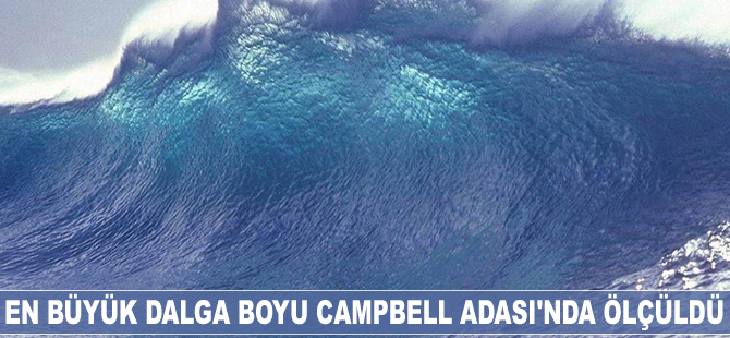 En büyük dalga boyu Campbell Adası'nda ölçüldü