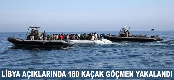 Libya açıklarında 180 kaçak göçmen kurtarıldı