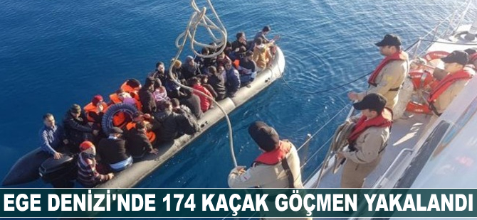 Ege Denizi'nde 174 kaçak göçmen yakalandı