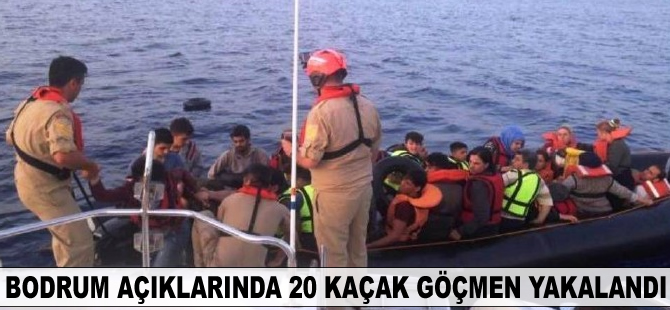 Bodrum açıklarında 20 kaçak göçmen yakalandı