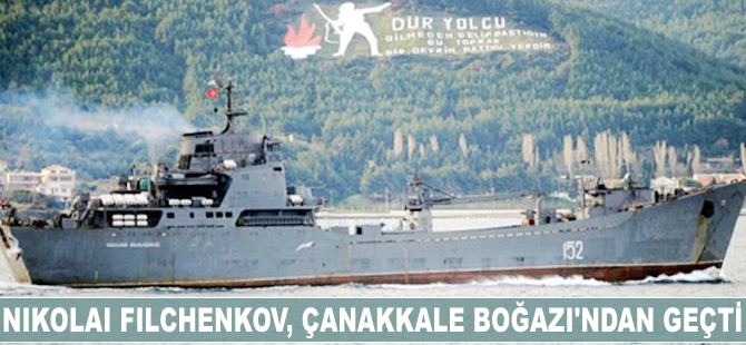 Rus çıkarma gemisi, Çanakkale Boğazı'ndan geçti