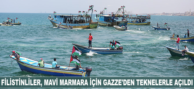 Filistinliler, Mavi Marmara anısına Gazze'den teknelerle denize açıldı