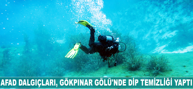 AFAD dalgıçları, Gökpınar Gölü'nde dip temizliği yaptı