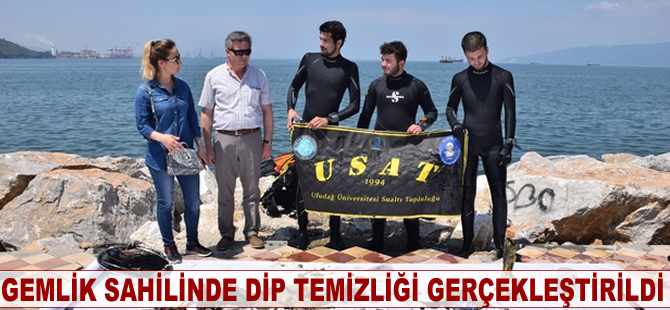 Gemlik sahilinde dip temizliği gerçekleştirildi