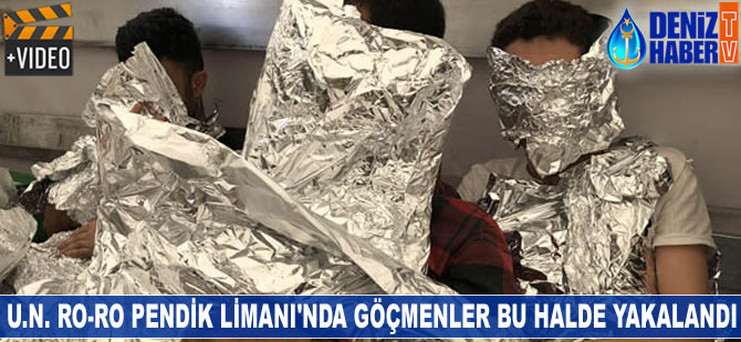 U.N. Ro-Ro Pendik Limanı'nda göçmenler bu halde yakalandı