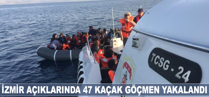 İzmir açıklarında 47 kaçak göçmen yakalandı