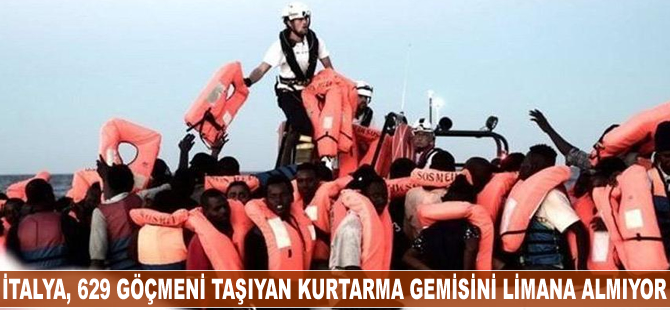 İtalya, 629 göçmeni taşıyan kurtarma gemisini limana almıyor