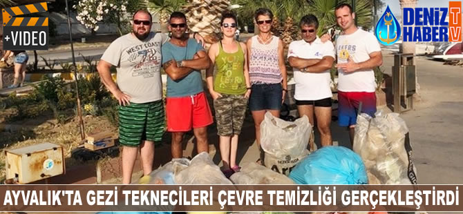 Ayvalık'ta gezi teknecileri çevre temizliği yaptı