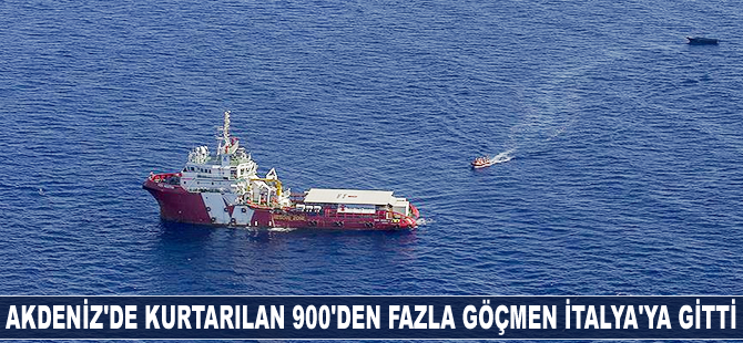 Akdeniz'de kurtarılan 900'den fazla göçmen İtalya'ya gitti