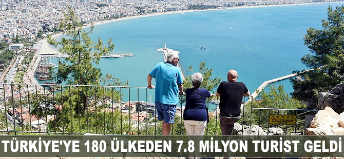 Türkiye'ye 180 ülkeden 7.8 milyon turist geldi