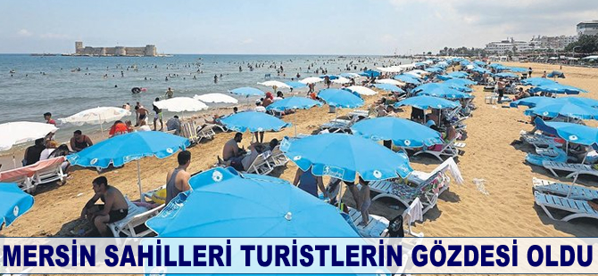 Mersin sahilleri turislerin gözdesi oldu