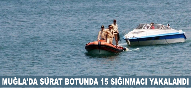 Muğla'da sürat botunda 15 sığınmacı yakalandı