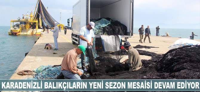 Karadenizli balıkçıların yeni sezon mesaisi devam ediyor