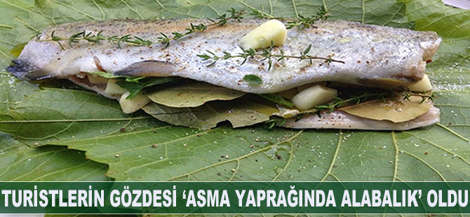 Turistlerin yeni  gözdesi "asma yaprağında alabalık" oldu