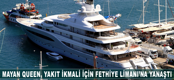 Mayan Queen, yakıt ikmali için Fethiye Limanı'na yanaştı