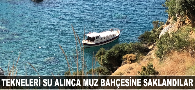 Tekneleri su alınca muz bahçelerine saklandılar