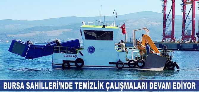 Bursa sahillerinde temizlik çalışmaları devam ediyor
