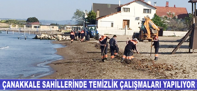 Çanakkale sahillerinde temizilik çalışması yapılıyor