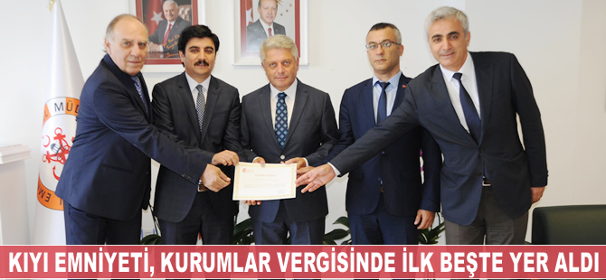 Kıyı Emniyeti Genel Müdürlüğü, kurumlar vergisinde ilk beşte yer aldı