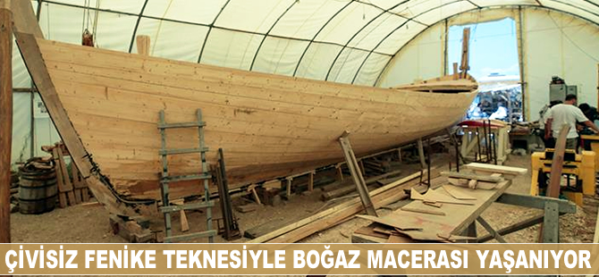 Çivisiz Fenike teknesiyle boğaz macerası yaşanıyor